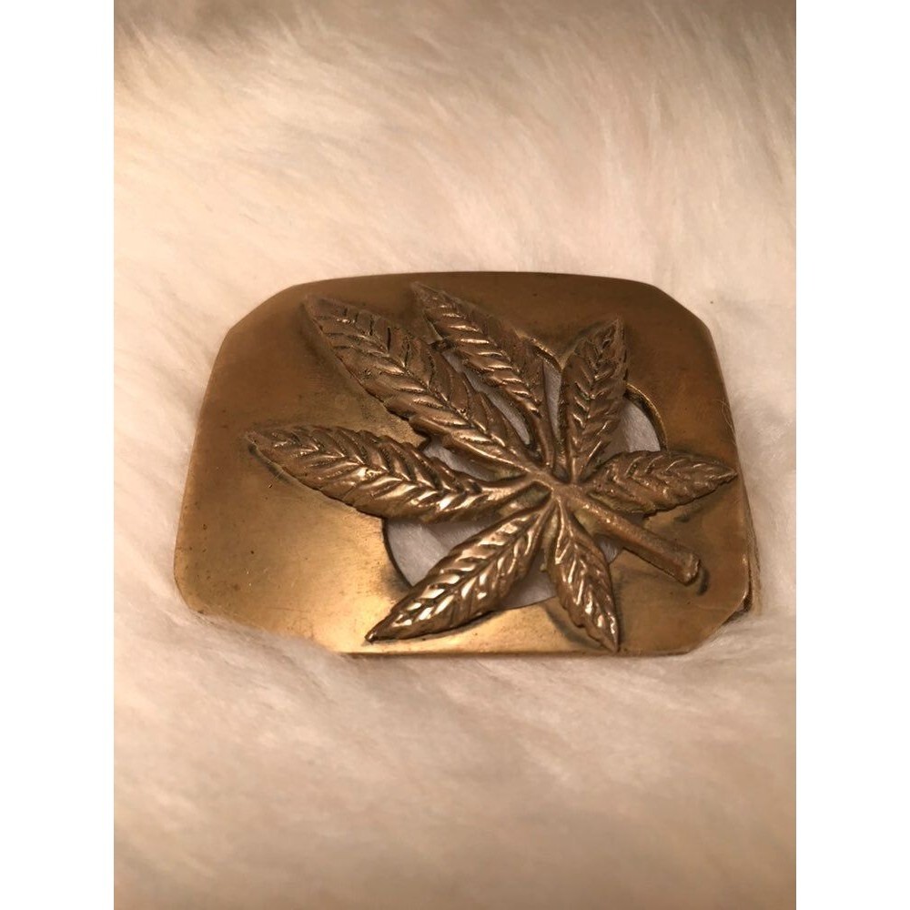 Vintage Brass Leaf Belt Buckle